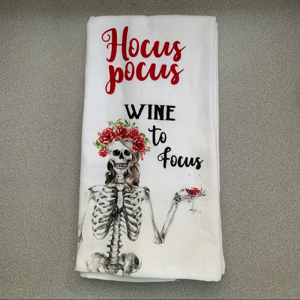Hocus Pocus Wine To Focus Kitchen Towels Set of 2